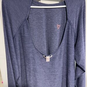 Blue Long Sleeve Top with Heart Detail